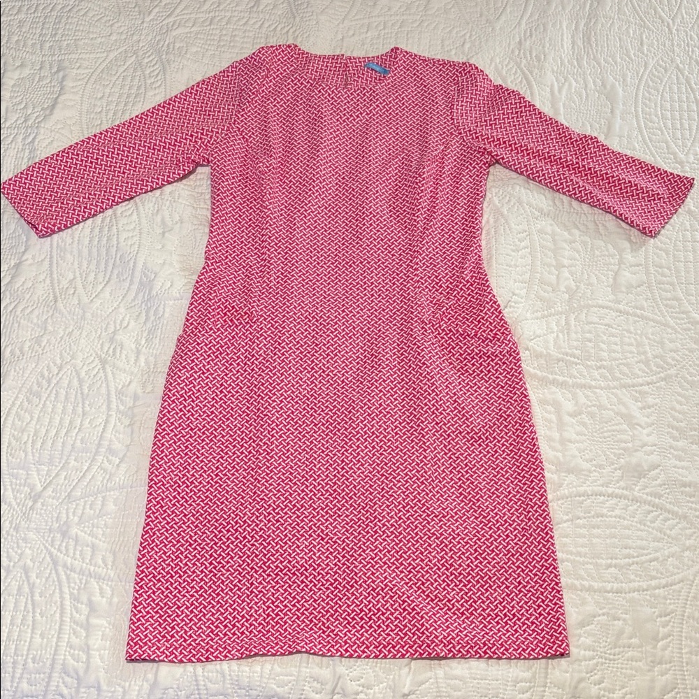 J. McLaughlin Vibrant Pink Long Sleeve Dress
